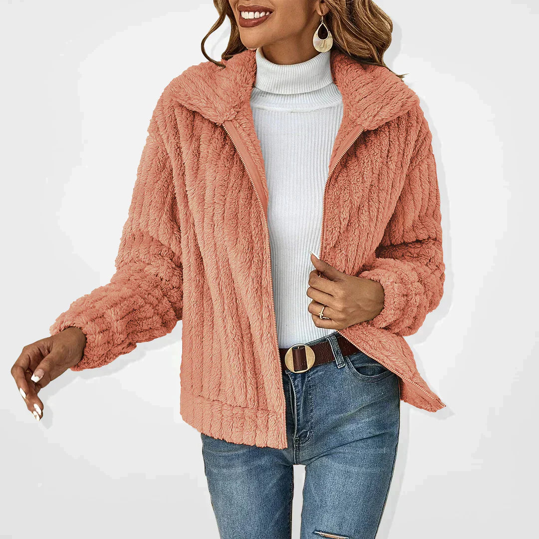 Women's fur plush cardigan