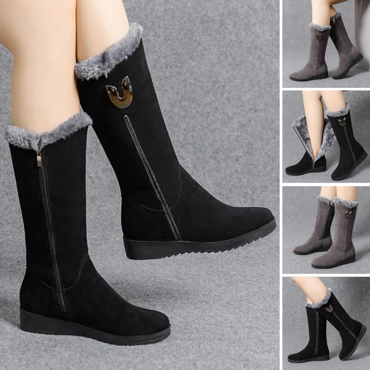 Elegant flat women's boots for casual outings and winter wear