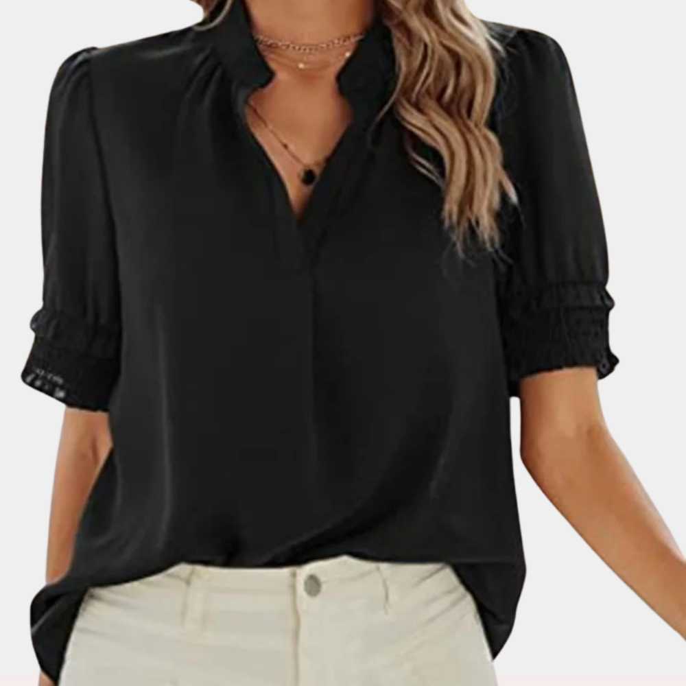 Classic V-Neck Blouse for Everyday Style