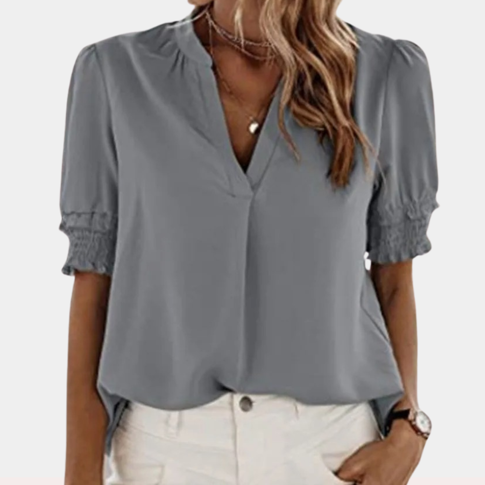Classic V-Neck Blouse for Everyday Style