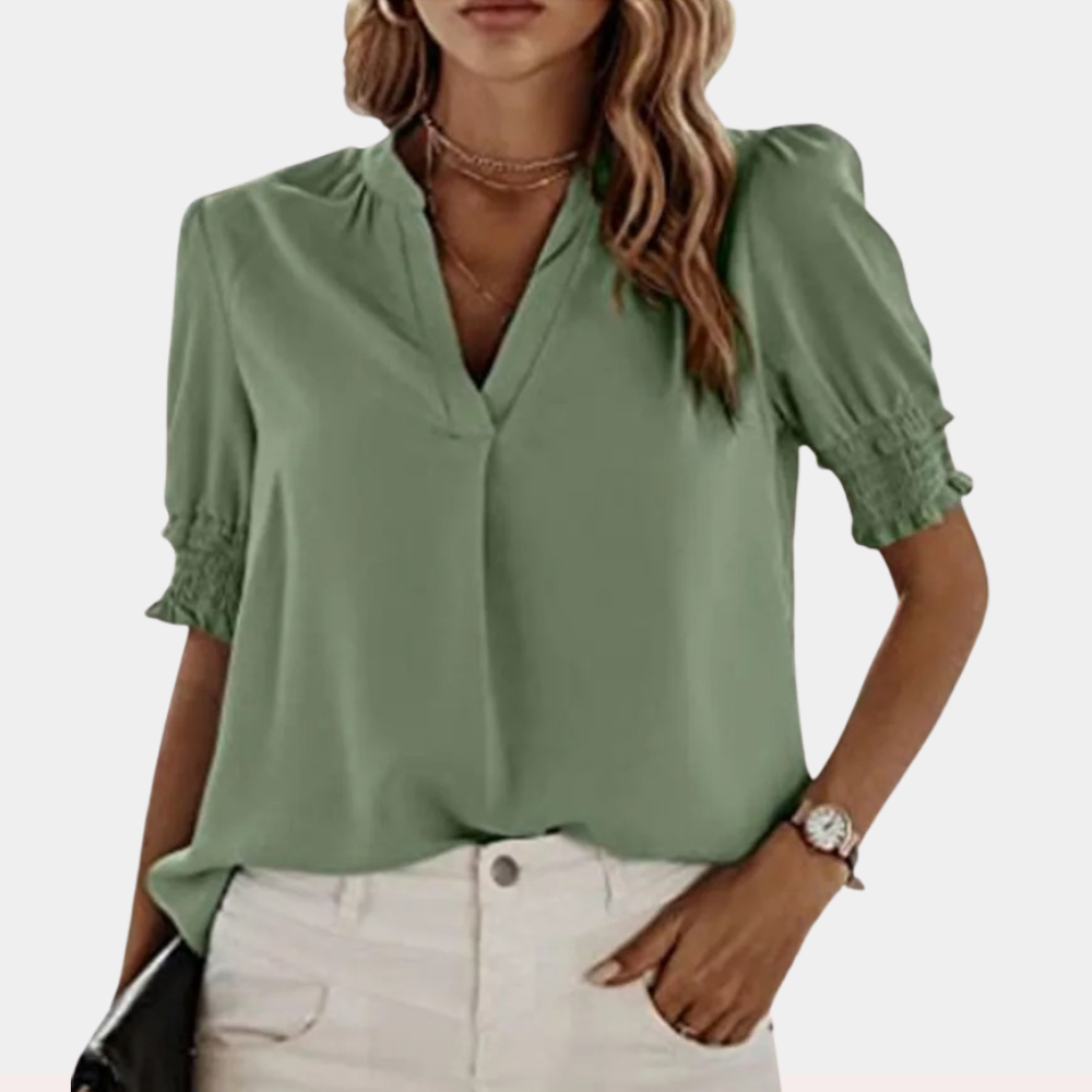 Classic V-Neck Blouse for Everyday Style