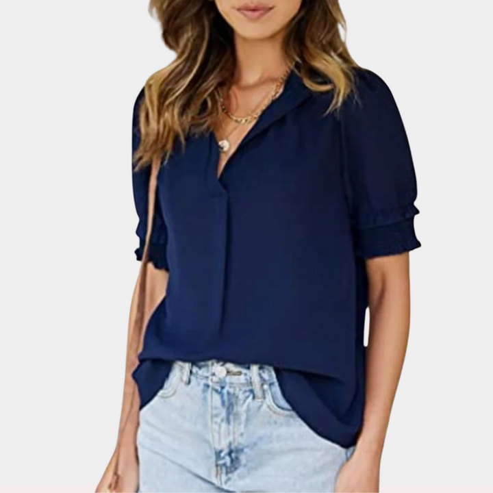 Classic V-Neck Blouse for Everyday Style