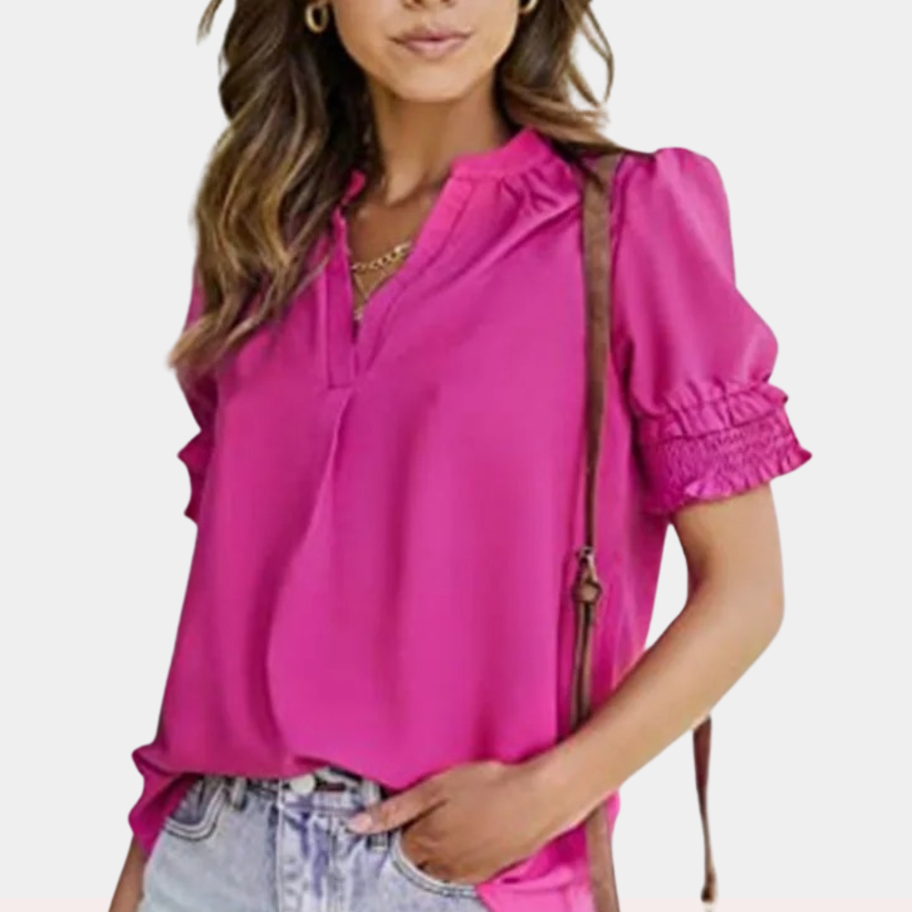 Classic V-Neck Blouse for Everyday Style