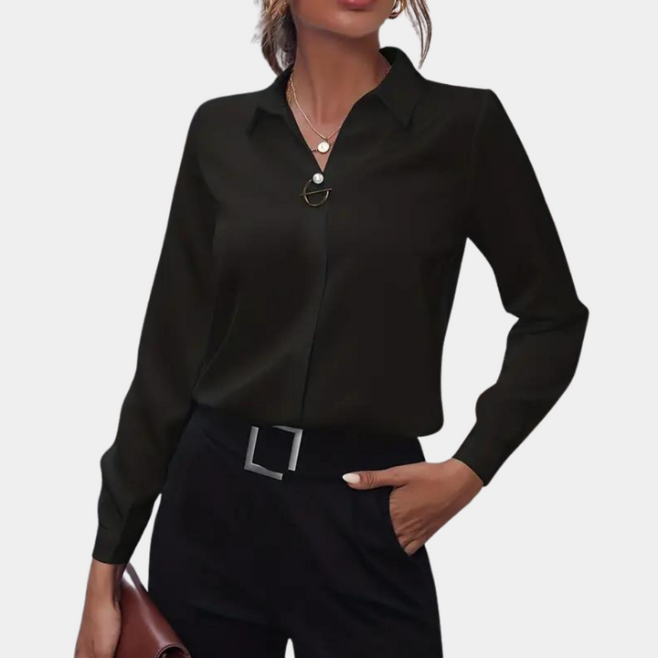 Elegant Solid Color Women's Blouse