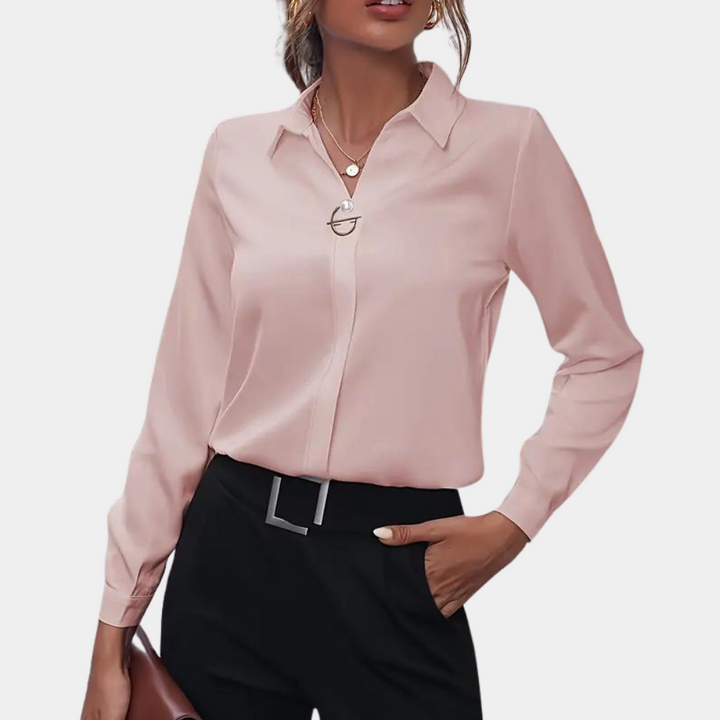 Elegant Solid Color Women's Blouse