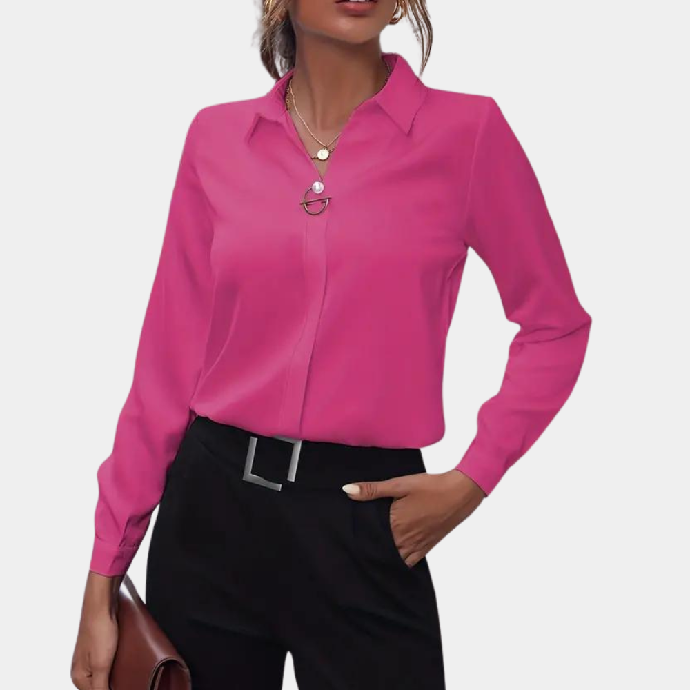 Elegant Solid Color Women's Blouse