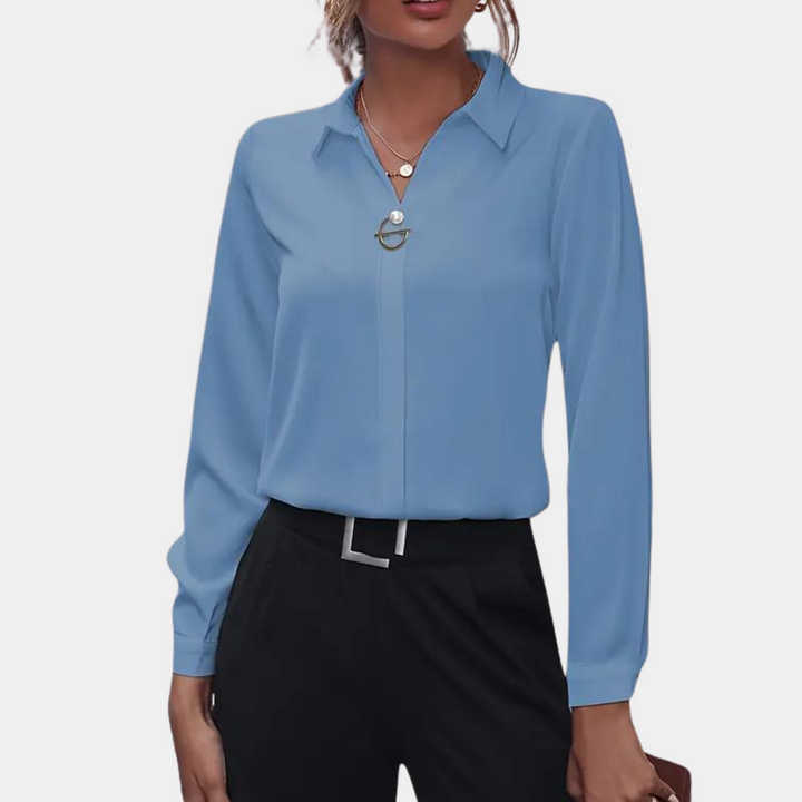 Elegant Solid Color Women's Blouse