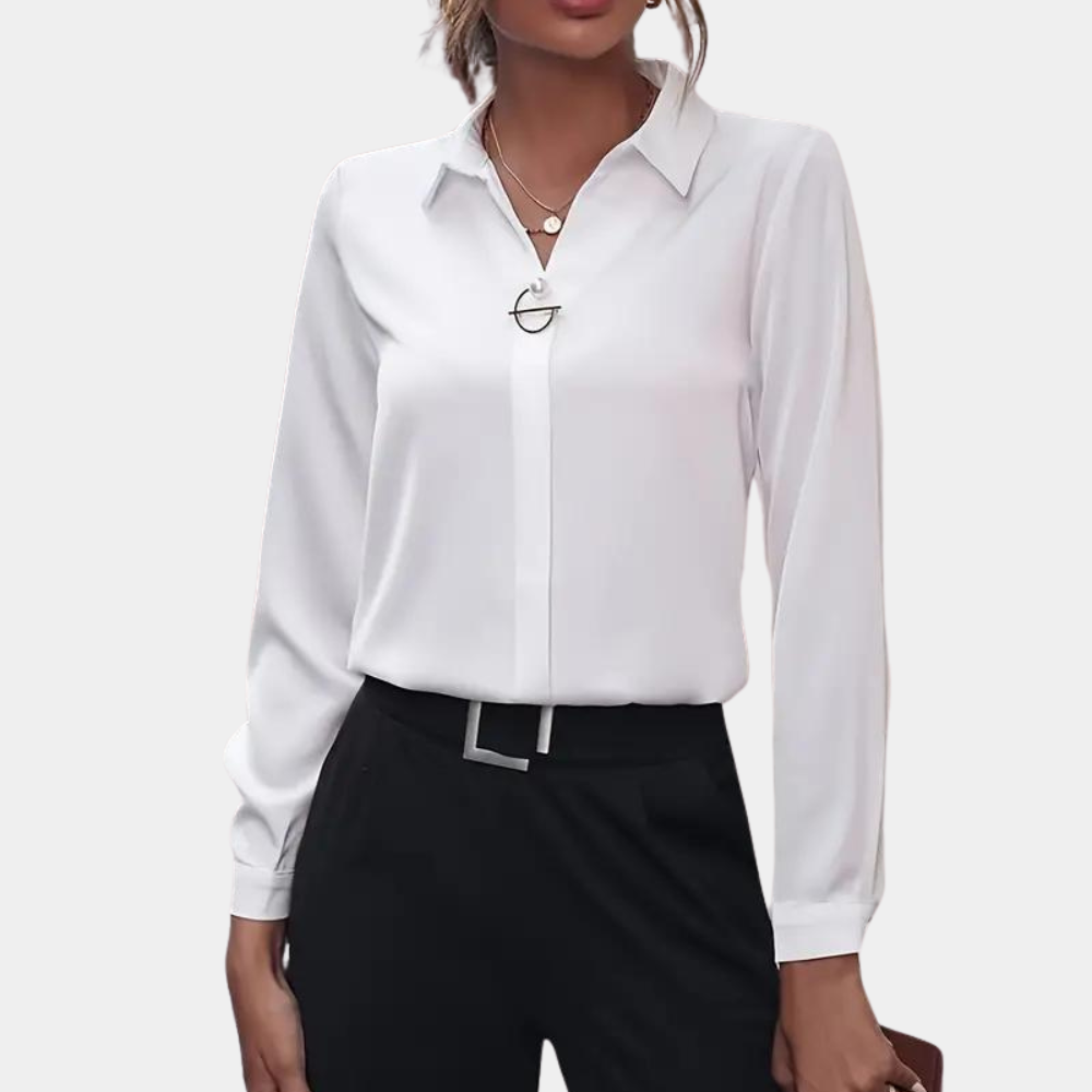 Elegant Solid Color Women's Blouse