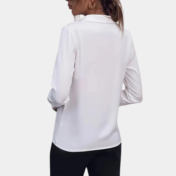 Elegant Solid Color Women's Blouse