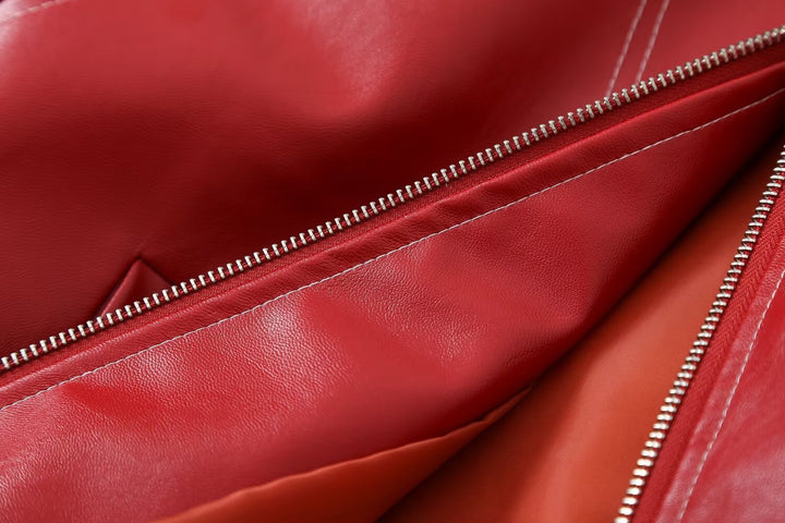 Women's faux leather bomber jacket