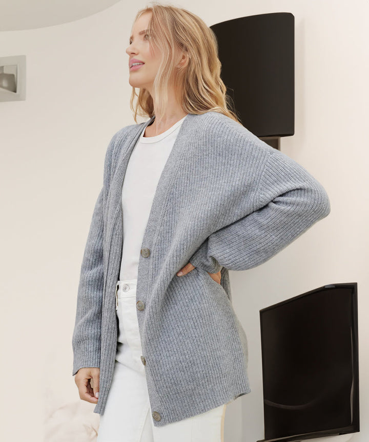 Women's oversized button-down cardigan