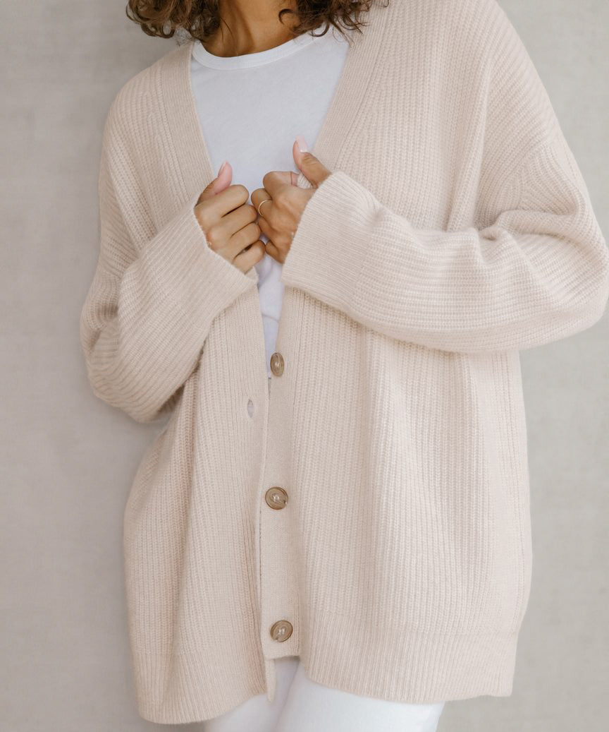 Women's oversized button-down cardigan