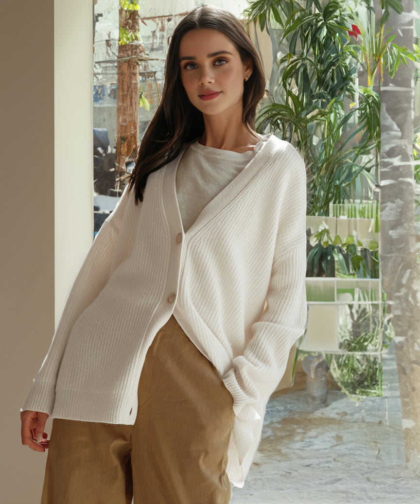 Women's oversized button-down cardigan