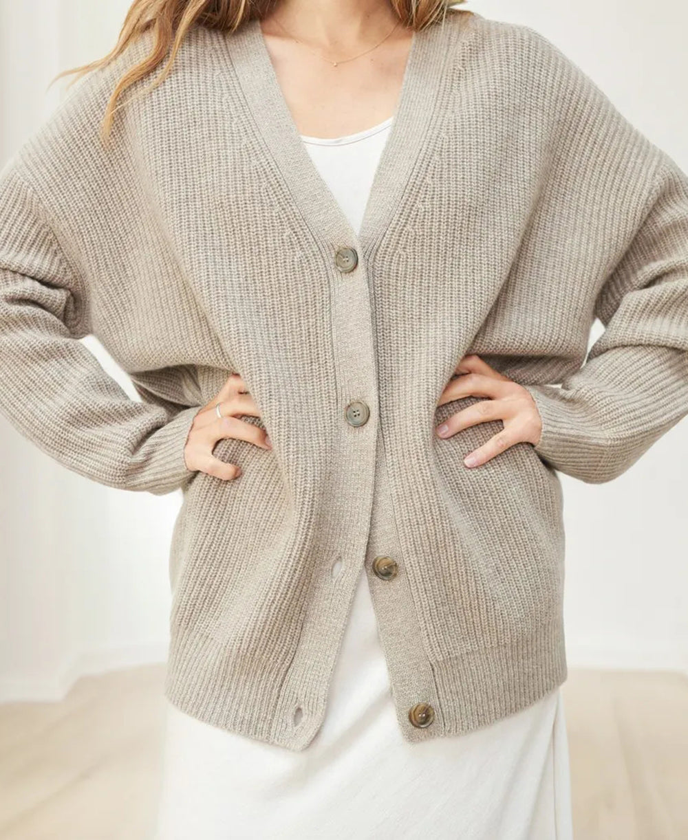 Women's oversized button-down cardigan