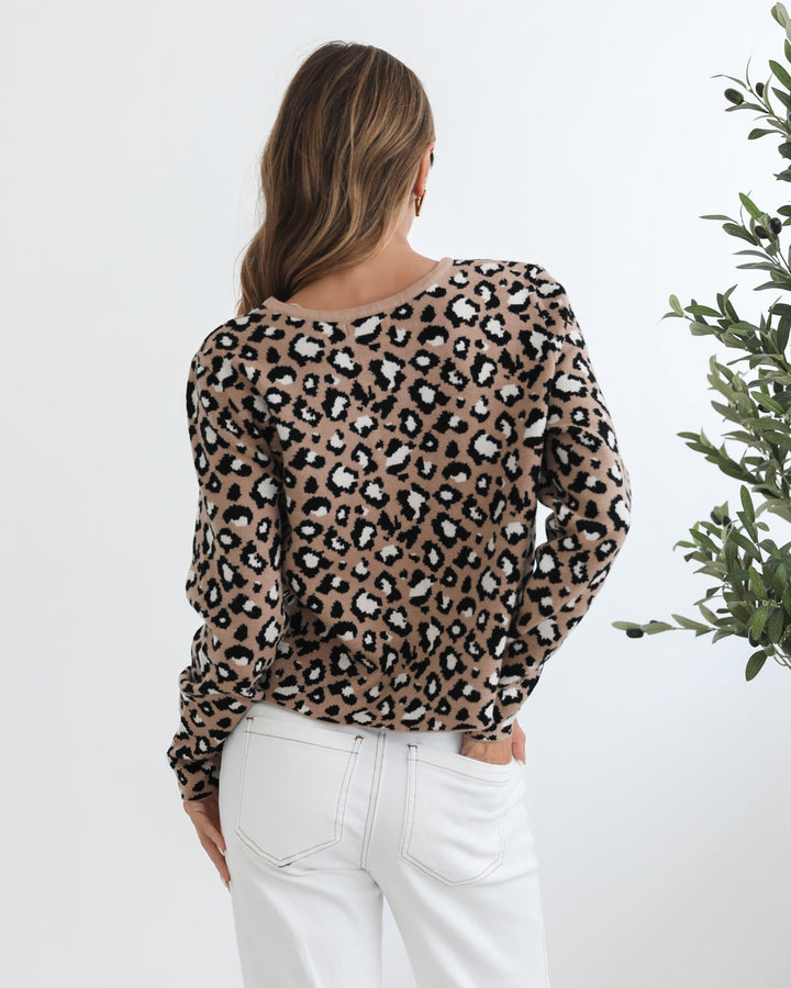 Davia Cardigan - Camel Print