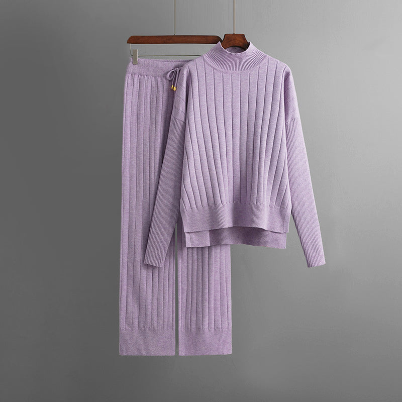 Cozy Women's Lounge Set with Turtleneck Sweater