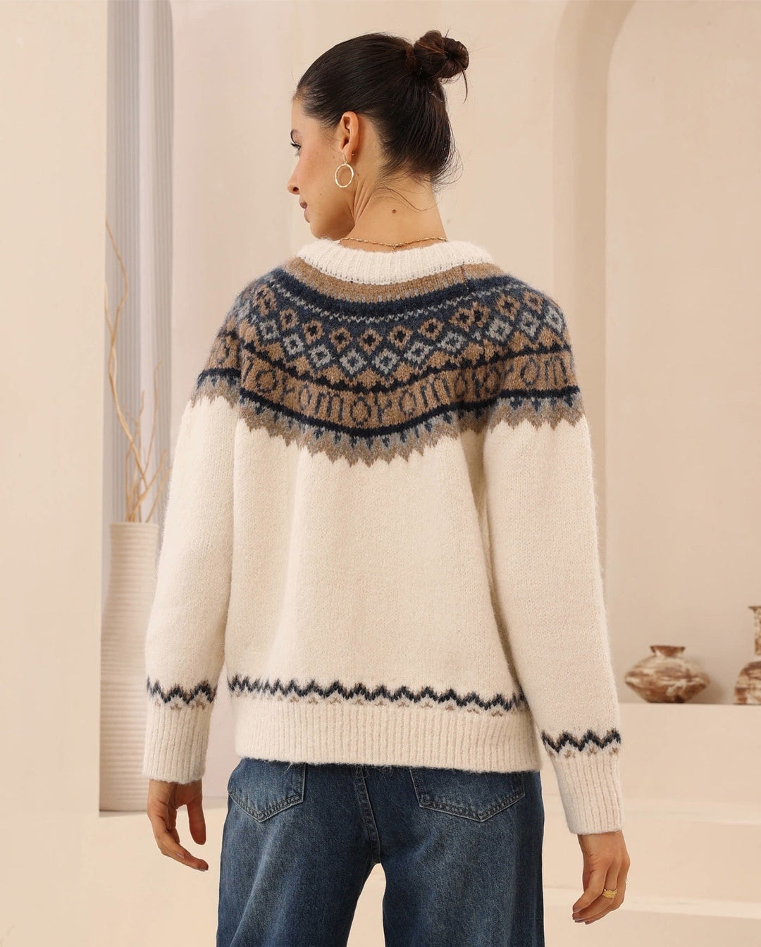 Elyska Cardigan - Beige Print