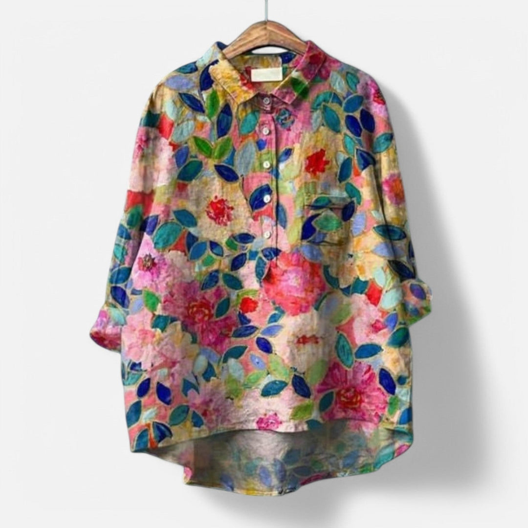 Elegant Floral Loose Fit Women's Blouse