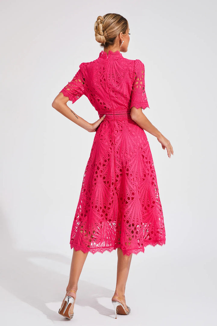 Elegant Lace Midi Dress for Women
