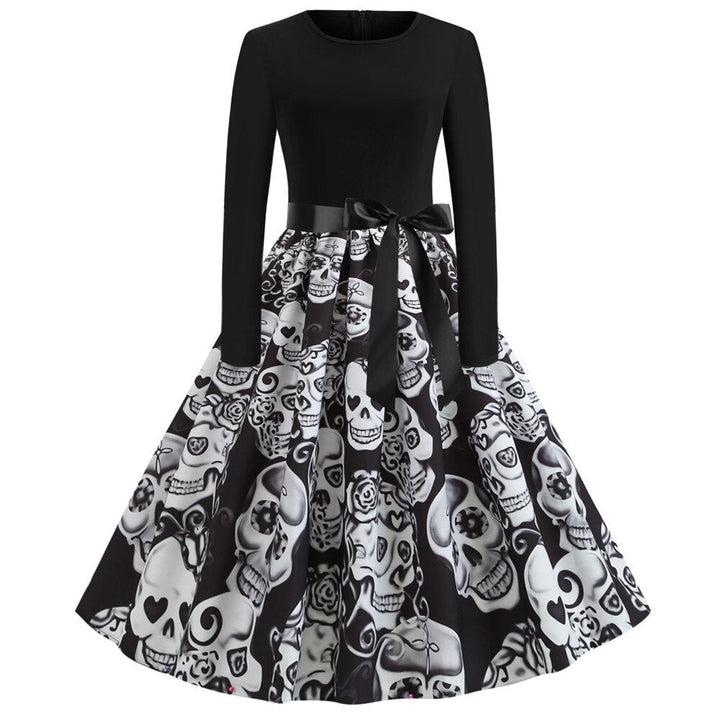 Halloween Gothic Print Midi Costume