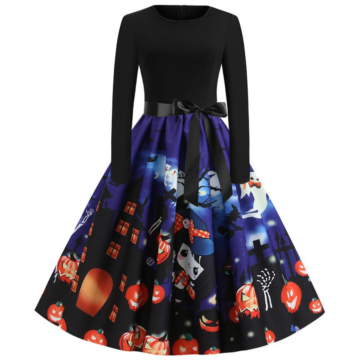 Halloween Gothic Print Midi Costume