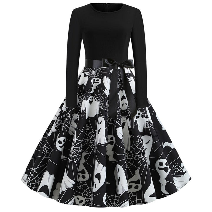 Halloween Gothic Print Midi Costume
