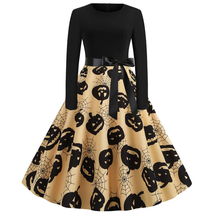 Halloween Gothic Print Midi Costume