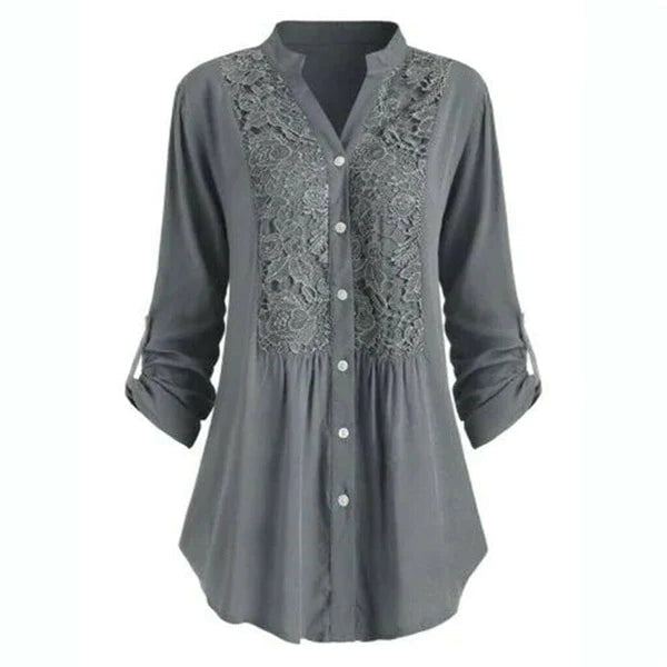 Elegant Extended Blouse with Puff Sleeves