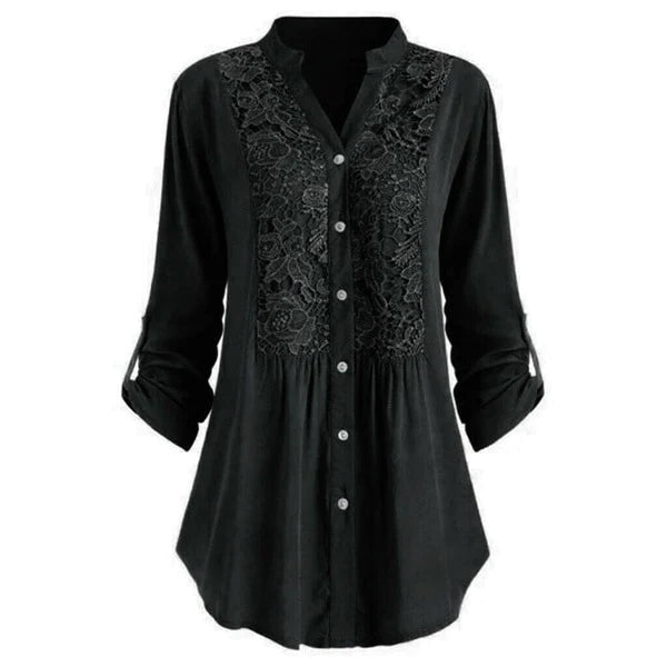 Elegant Extended Blouse with Puff Sleeves