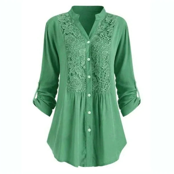 Elegant Extended Blouse with Puff Sleeves