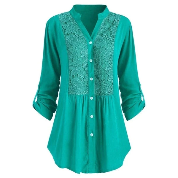 Elegant Extended Blouse with Puff Sleeves