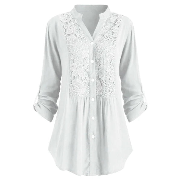 Elegant Extended Blouse with Puff Sleeves