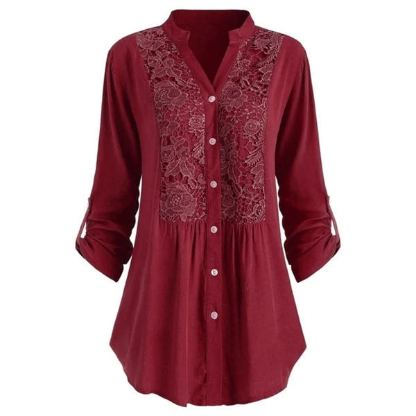 Elegant Extended Blouse with Puff Sleeves