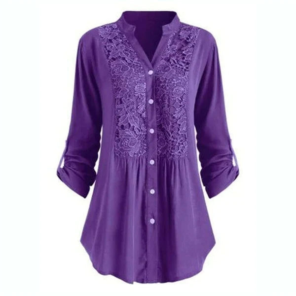 Elegant Extended Blouse with Puff Sleeves
