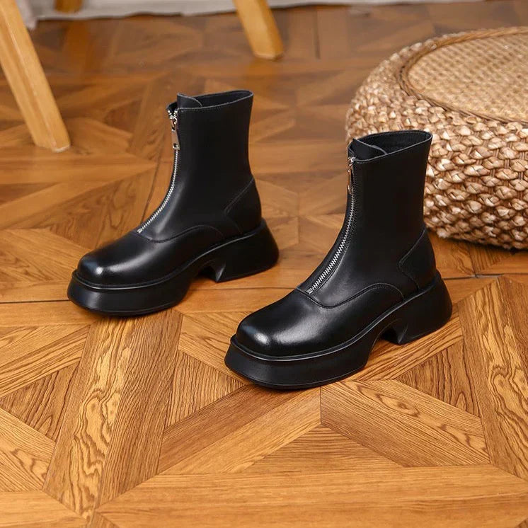 Women's modern minimalist mid-calf boots