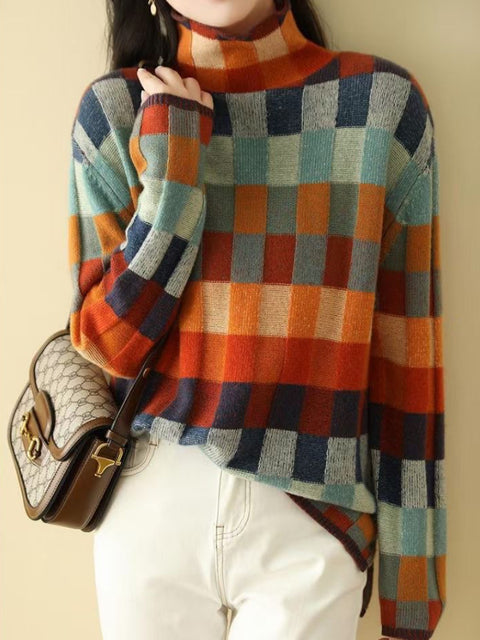 Women's Knit Sweater - Textured Soft Fabric - Relaxed Fit - Round Neck Casual Wear
