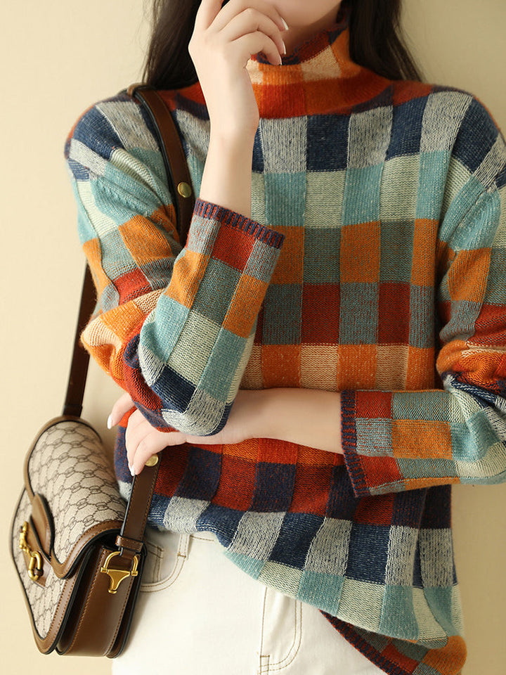 Women's Knit Sweater - Textured Soft Fabric - Relaxed Fit - Round Neck Casual Wear