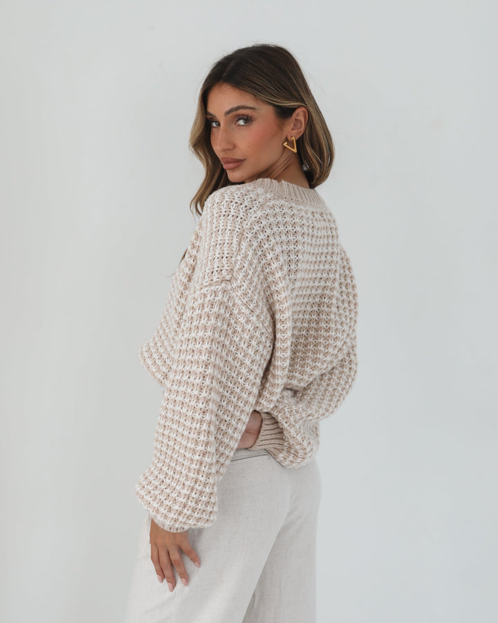 Mykelti Cardigan - Camel Print