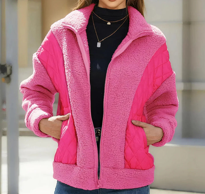 Women's quilted fleece zip-up jacket for ultimate comfort