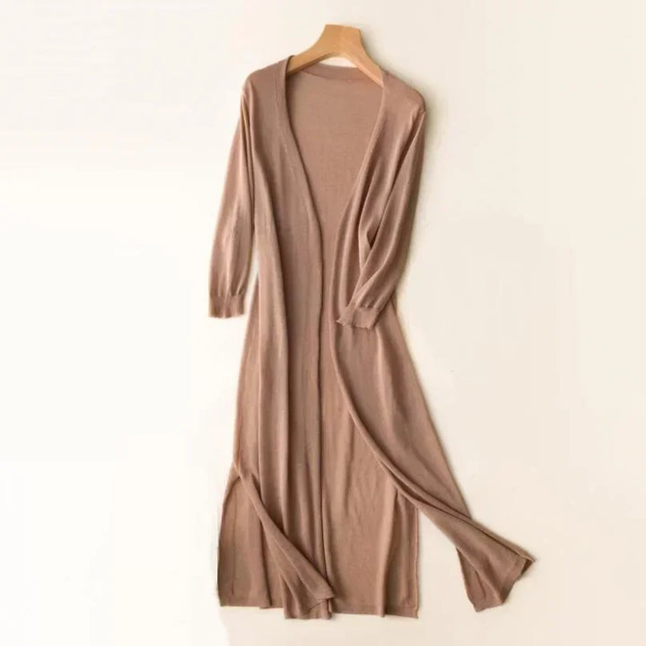 Elda - Lightweight Long Cardigan - Women's Open Front Sweater, Soft Layer for All Seasons