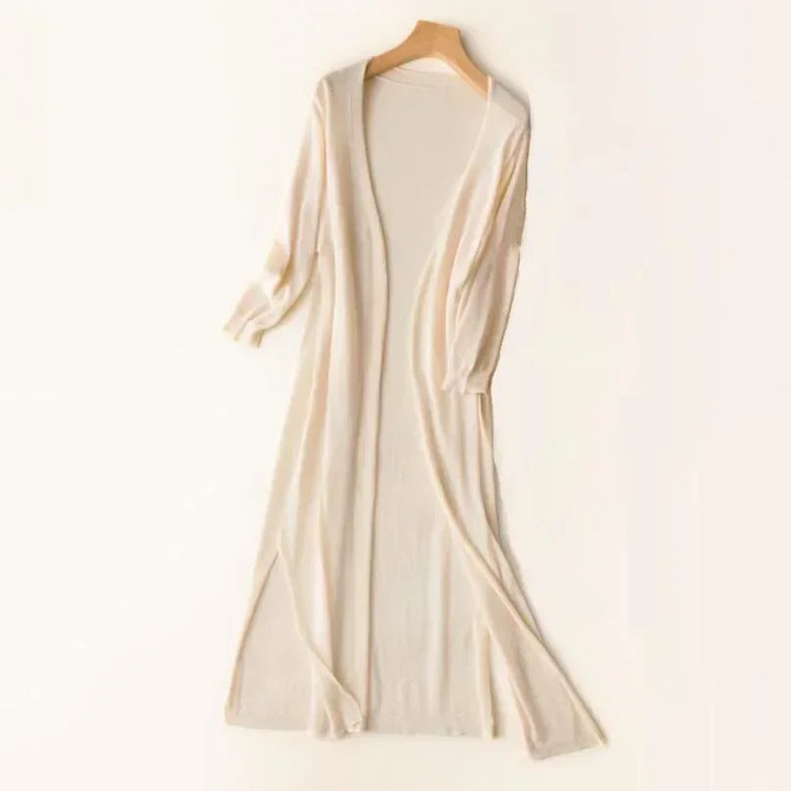 Elda - Lightweight Long Cardigan - Women's Open Front Sweater, Soft Layer for All Seasons