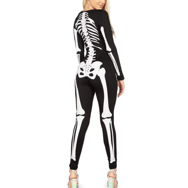 Halloween Skeleton Print Costume Outfit
