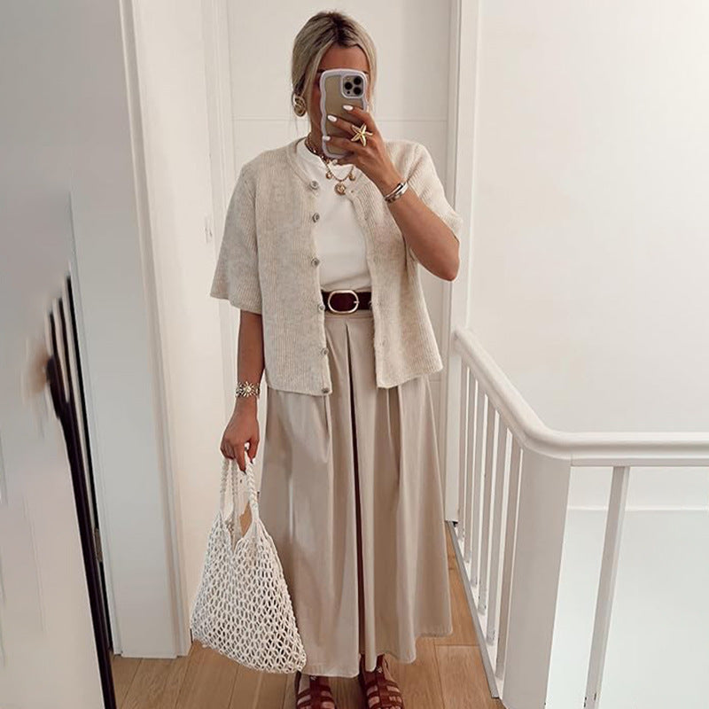 Women's short-sleeve cardigan