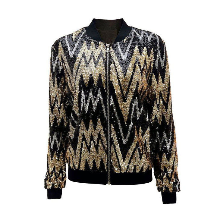 Women's sequin bomber jacket for dazzling nights