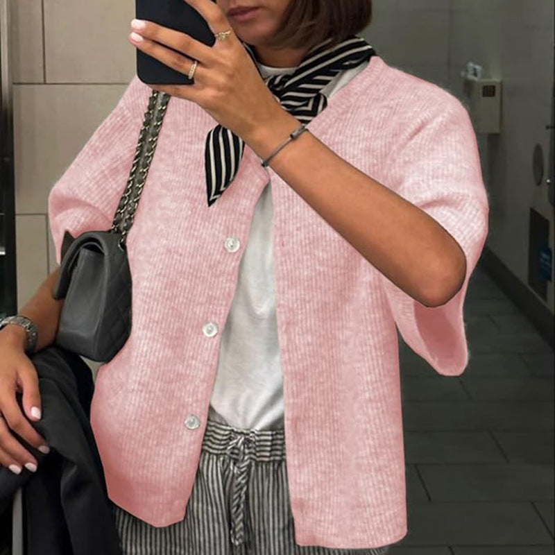 Women's short-sleeve cardigan