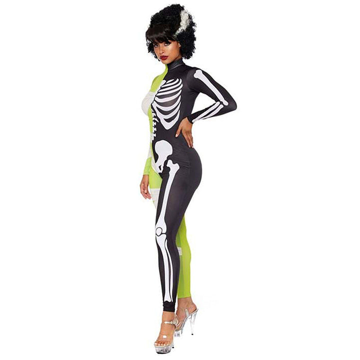 Half Skeleton Mummy Halloween Costume Duo