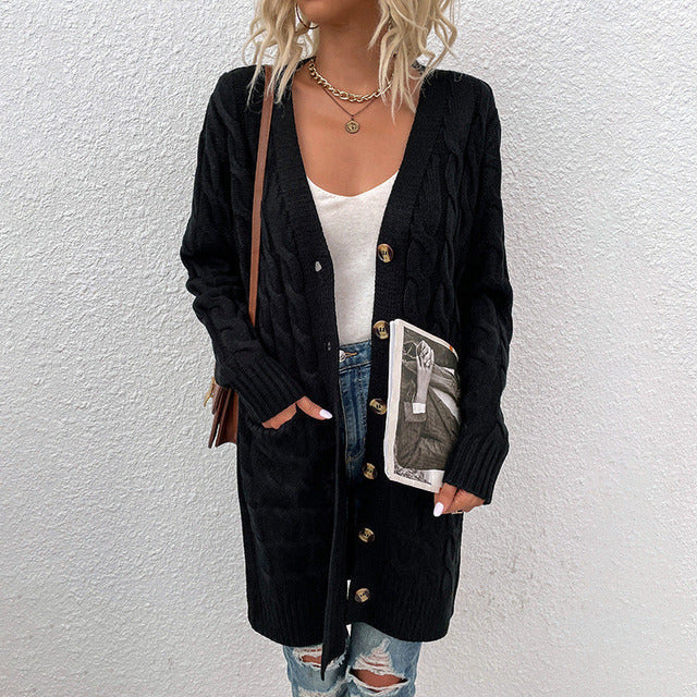 Women's cable-knit cardigan
