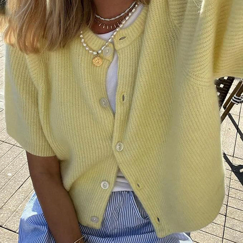 Women's short-sleeve cardigan