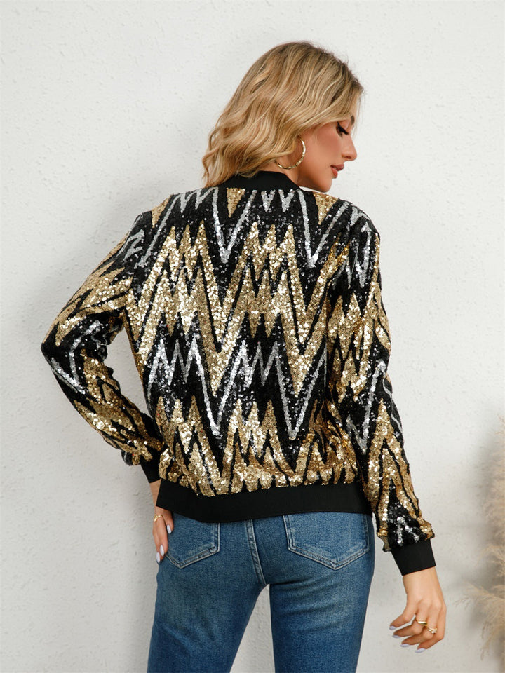 Women's sequin bomber jacket for dazzling nights