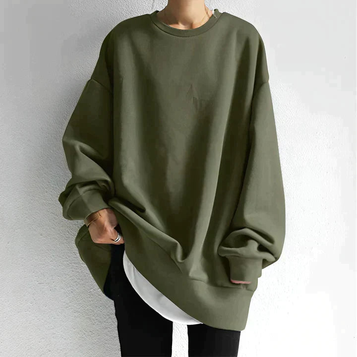 Women' oversized black casual sweatshirt